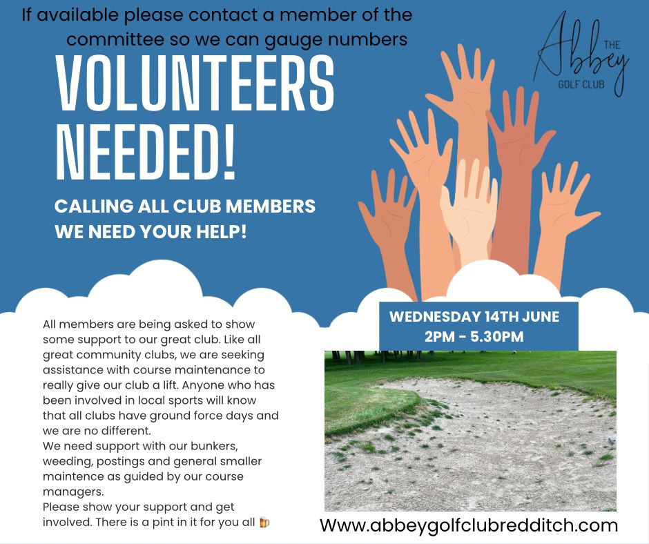 Volunteers needed!!! Your club needs your help on 14th June!!!