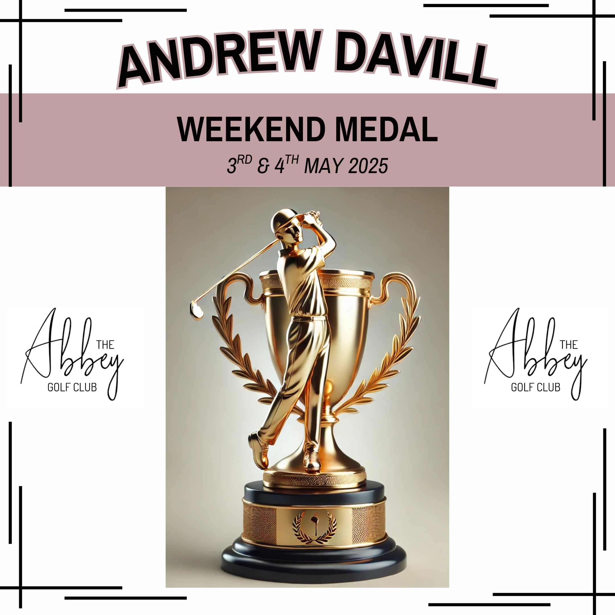 Weekend Medal 3rd & 4th May 2025